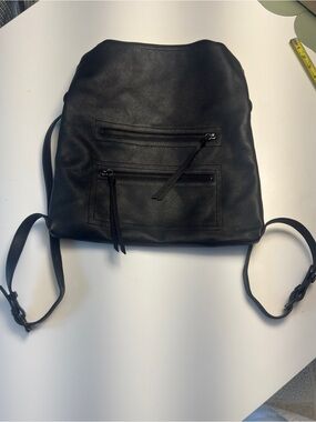 Authentic Botkier Chelsea convertible Hobo Backpack, sleek black pebble leather